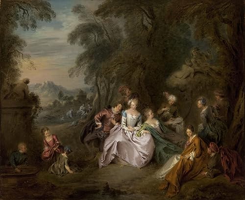 Tableau Peinture Huile Jean-Baptiste Pater Toile Haute Définition 60x90