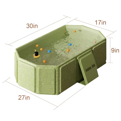 Image of Portable & Foldable Bathtub for Newborns to Toddlers, Baby Bathtub, Easy to Store, Lightweight for Home & Travel, SpaceSaver Collapsible Baby Tubs for Kids, Green