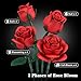 Red Roses Flower Bouquet Building Sets, 670Pcs Artificial Flowers Building Blocks Compatible with Lego Flowers for Adults Christmas Birthday Gifts for Women Mom Valentines Day Gifts