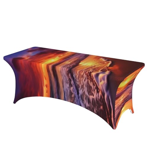 Nappe extensible anti-plis pour table rectangulaire de fête de 1,8 m - 2