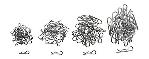 1/16-1/5 Small-Xtra Large RC Car/Truck/Buggy Galvanized Steel Body Clips - 25 Each - 100 Total - Apex RC Products #4030