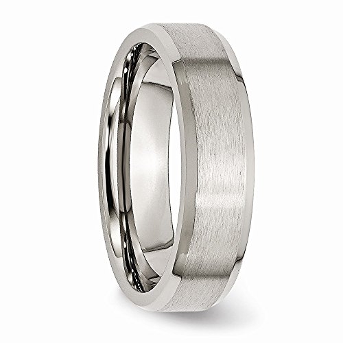 Solid Titanium Beveled Edge 6mm Matte Brushed Finish and Plain Classic Wedding Band Ring Comfort-Fit4