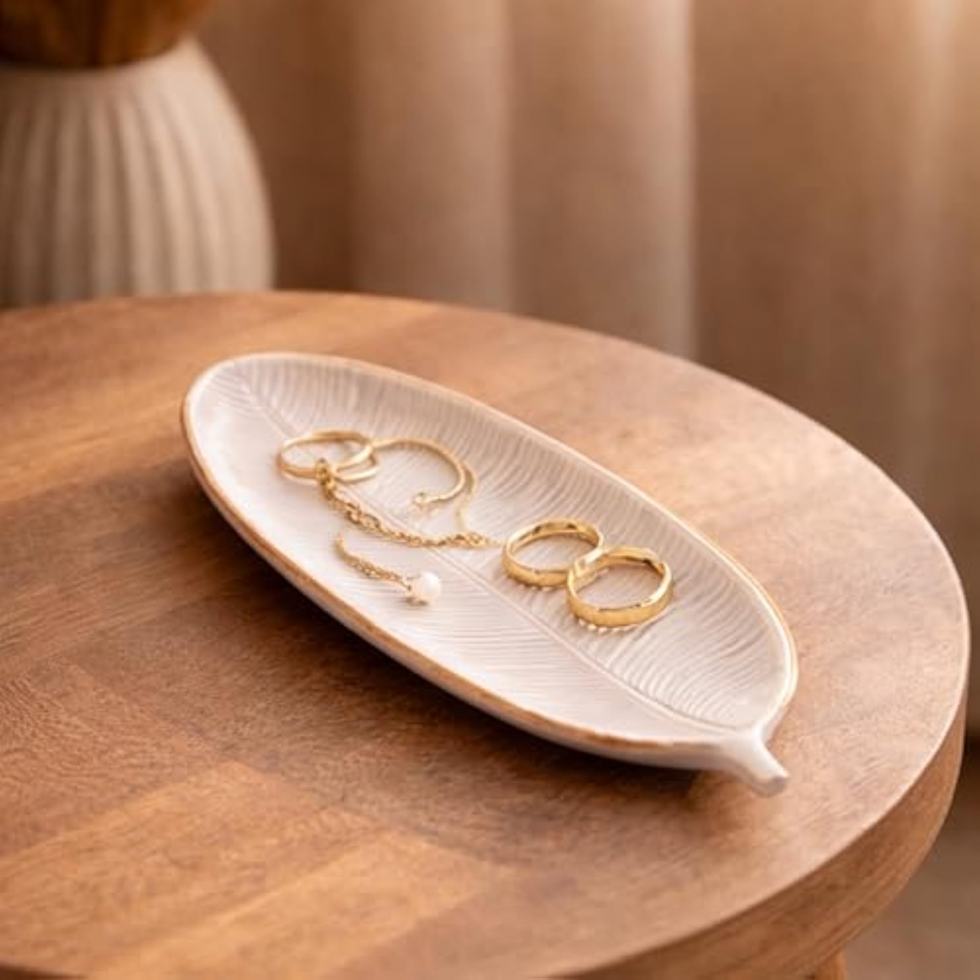 Wooden Tray for Decoration, Leaf Shape Wall Décor