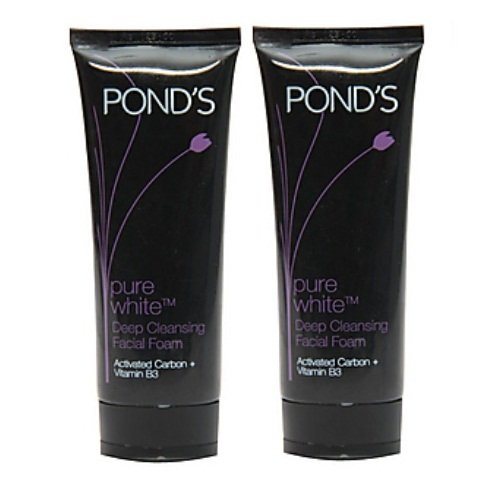 Teint terne et pollution ? Nettoyez en profondeur avec le nettoyant visage Ponds Pure White Pack de 2