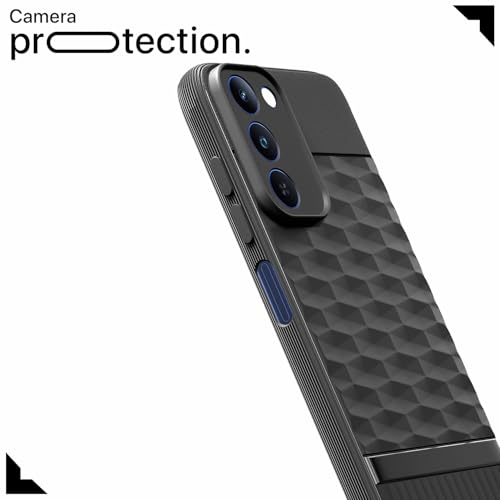 Image of Pikkme Back Cover for Realme P4 Lite 5G Camera Protection 3D Hexa Cube Design Silicone Protective Bumper Case (Black)