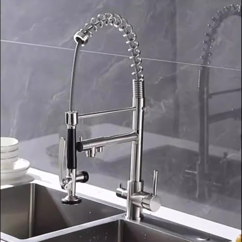 Robinet eau potable 3 voies anti calcaire mitigeur cuisine inox brossé - 6