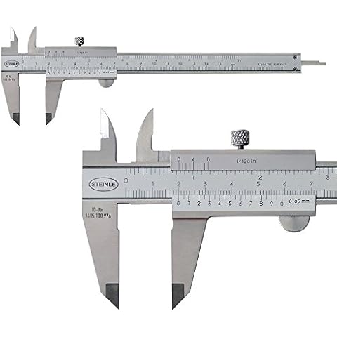 STEINLE 1102 Taschen Messschieber 150 mm mit Feststellschraube, Ablesung: 0,05 mm DIN862 - inkl. Gewindetabelle Cover