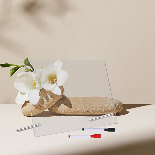 Tableau d'écriture réutilisable acrylique effaçable pour support notes de table bureau