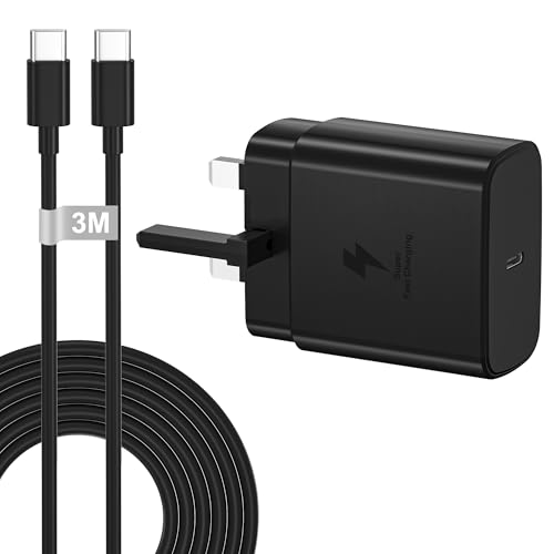 45W USB C Charger for Samsung Galaxy S25 Ultra/S25+/S25/S24 Ultra/S24+/S24/S23/S22/S21/S20/S10/A56/A55, USB C Plug Fast Charge with 3M Usb c Cable for Samsung Charger Fast Charge Type C fast charger