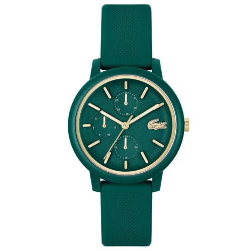 Lacoste Women's Lacoste Silicone Multi-function Watch, 2001329, Green/Gold, 38 mm