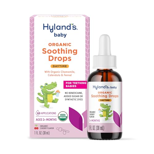 Image of Hyland's Baby Organic Daytime Soothing Drops for Oral Discomfort, 1 oz, Ages 2 Months and up, Organic Cherry Flavor