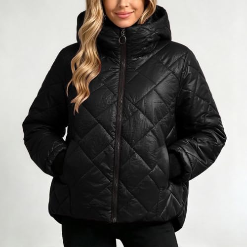 Womens Quilted Puffer Jacket Winter Warm Stand Collar Coats with Pockets - image 5