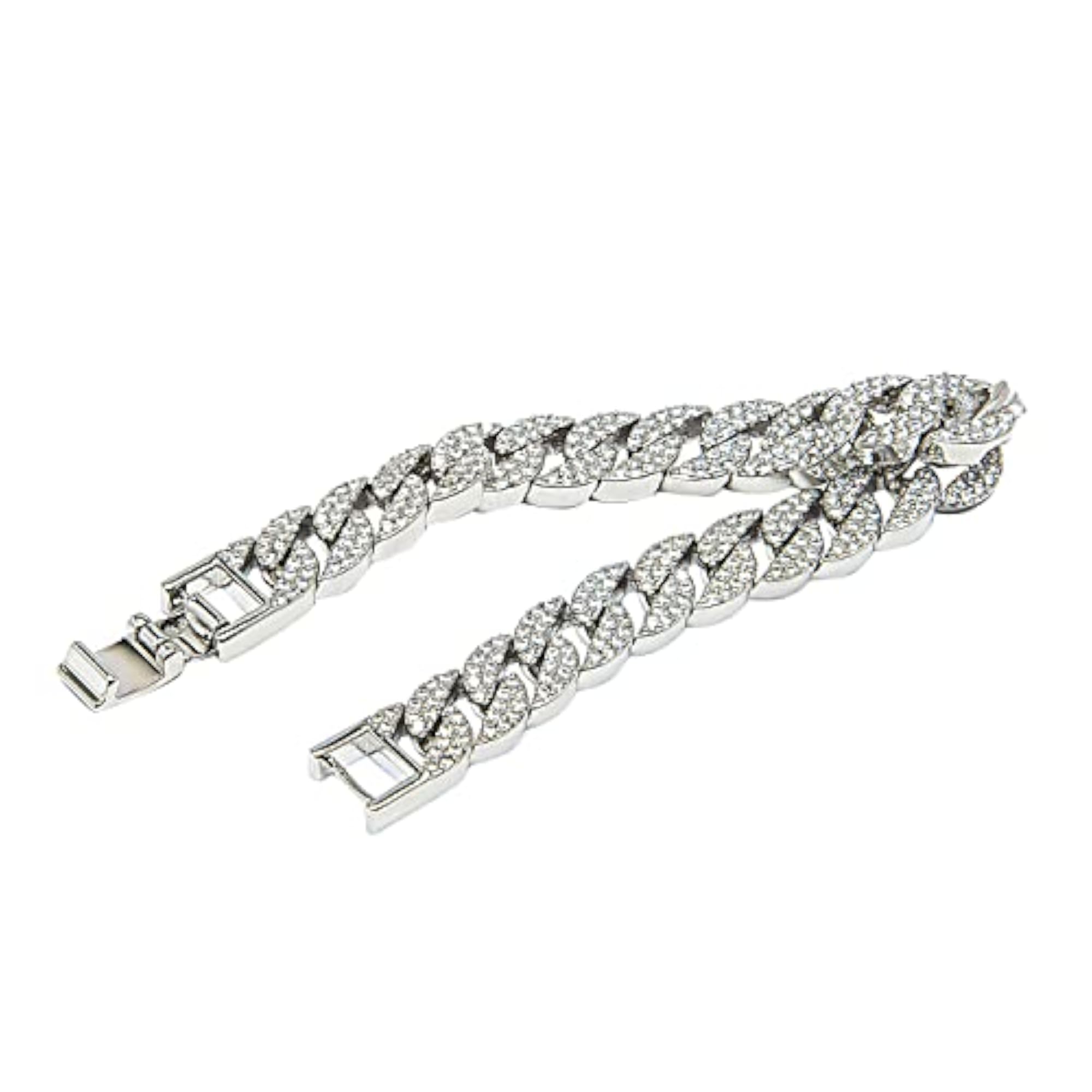 Women's CZ and Crystal Studded Gold Plated Chain Bracelet
