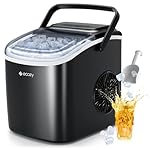 ecozy Ice Maker Machine Countertop, 9 Ice Cubes in 6 Mins, 12KG in 24Hrs, 2 Sizes of Ice, Self-Cleaning with Ice Bags, Scoop, and Basket for Kitchen, Office, Bar, Party