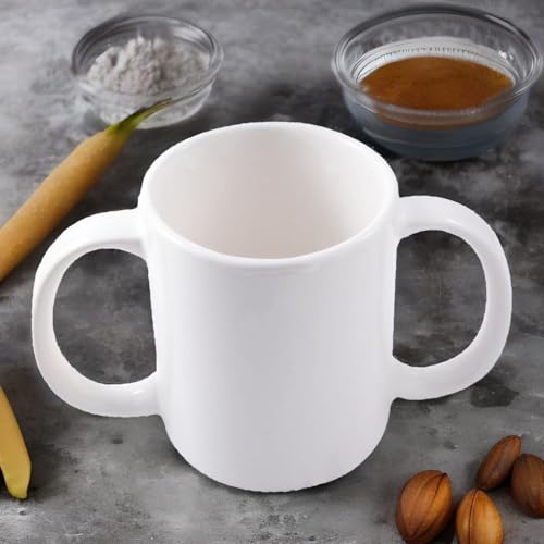 Taza Cerámica con Doble Asa 350 ml Blanca miniatura 3
