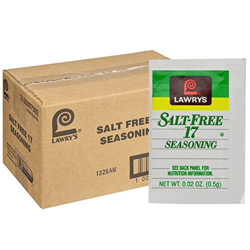 Lawry's Salt Free 17 Seasoning Packets, 500 count - One 500 Count Box of 17 Seasoning Spice Blend Packets, Perfect Seasoning for Low Sodium and Reduced Sodium Diets