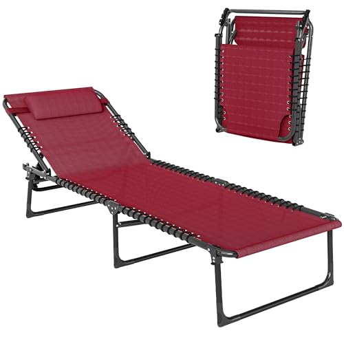 Outsunny Folding Chaise Lounge Chair, Patio Sun Tanning...