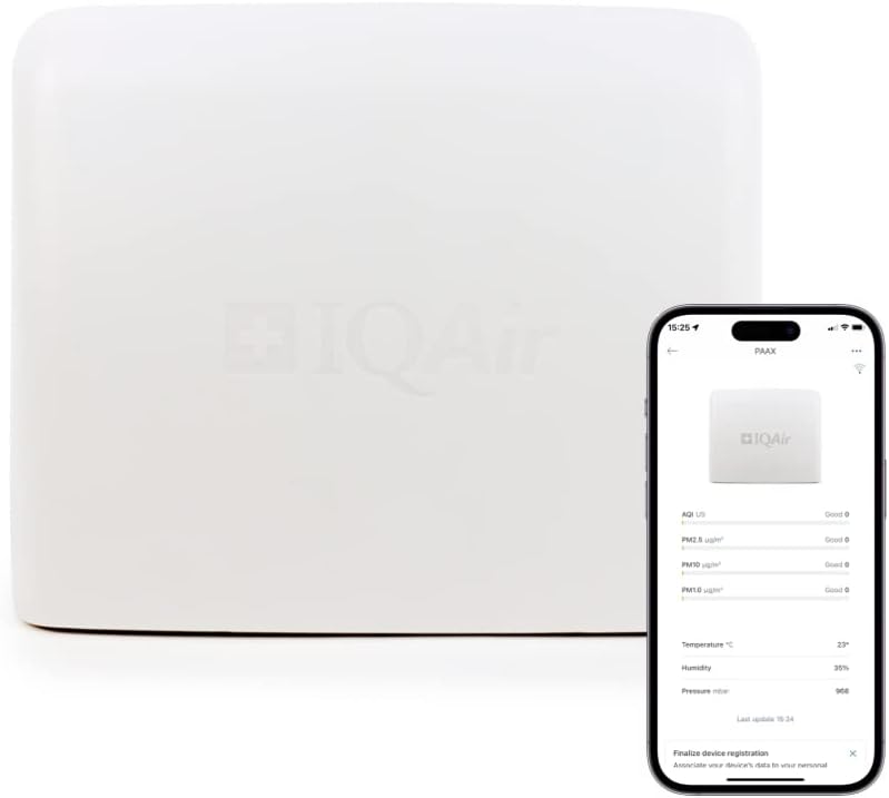 AirVisual Outdoor – Outdoor Air Quality Monitor, Detects PM1, PM2.5, PM10, Optional CO2, Temperature, Humidity, Pressure, Modular Sensor Design, Wi-Fi, LAN, German Made