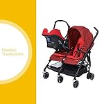 Maxi-Cosi Dana For Zwei Zwillingskinderwagen, Kompakter Geschwisterwagen, Nutzbar ab der Geburt bis 3,5 Jahre (0-15 kf), Kompatibel mit allen Maxi-Cosi Babyschalen, Vivid Red (rot)