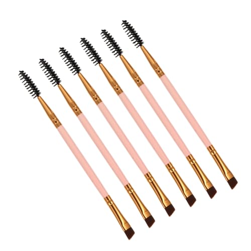 Healeved 6Pcs Dual Ended Eyebrow Eyelash Brush Portable Makeup Tools for Lash Curling Brow Application for Beginners Professionals for Daily Use