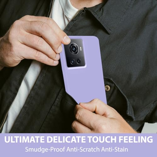 Image of LIRAMARK Liquid Silicone Soft Back Cover Case for OnePlus 10R 5G / 1+10R 5G (Lavender)