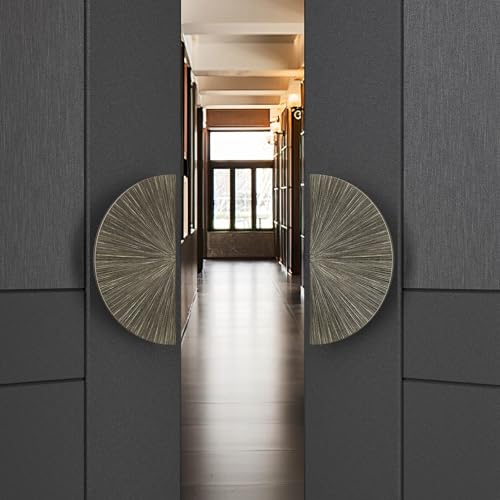 Poignées de porte de grange double face en verre demi-lune vert 30x20 cm ergonomiques