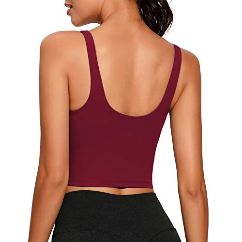 Image of Lemedy Women Sports Bra Longline Crop Tank Top | Medium Support, Padded, Yoga, Workout, Running, Removable Pads, Wide Straps, Extremely Soft, for Women