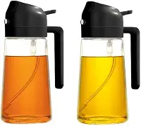 Pulverizador de óleo para cozinhar – 2 pacotes de 470 ml, dispensador de azeite de oliva e vinagre, frascos de spray de névoa fina recarregáveis para cozinha, salada, churrasco