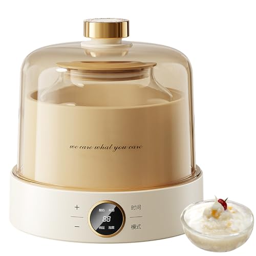 Probiotic Yogurt Motor Fully Automatic Yogurt Machine 1L, Timer and Constant Temperature Control, Yogurt Jar with 4 Lids, One Touch Control Electric Yogurt Machine for Improves Intestinal Health