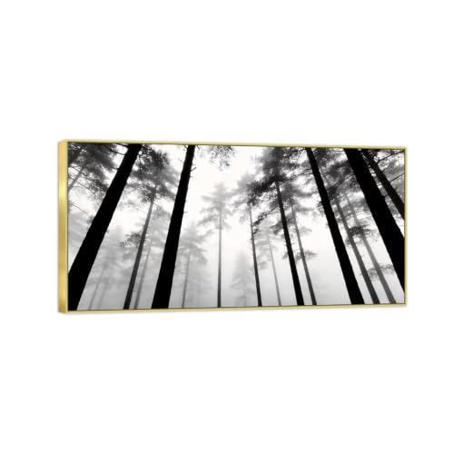Tableau décoration murale forêt brumeuse pour chambre apaisante