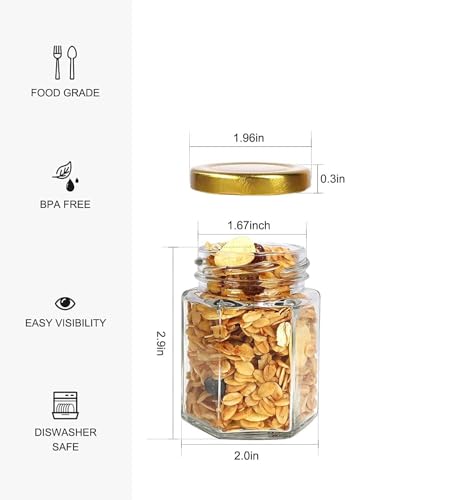 Image of 30 pcs Glass Mason Jars 100 ML Mini Jars with Metal Airtight Lid, for Jam, Jelly, Crafts, Spices, Dry Food Storage,for Baby Food, Crafts, Spices, Dry Food Storage (30, 100ml)