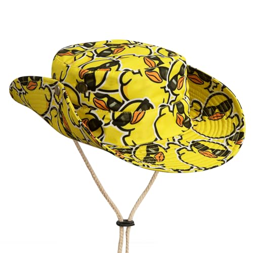 Image of Funny Duck Bucket Hat Fisherman Hat Beach Travel Sun Hat Outdoor Cap for Unisex Men Women