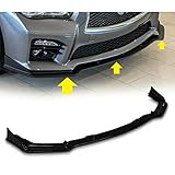 S SIZVER Painted Black Front Bumper Body Kit Spoiler Lip 3PCS Compatible with 2014-2017 Q50 Sport...