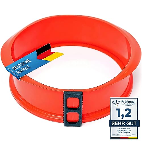GOODS+GADGETS Silikon Springform Antihaftbeschichtete Kuchen Backform (Silikonform mit Glasboden)