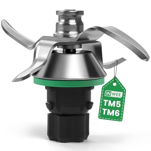 Inwee Cuchilla de Acero Inoxidable para Thermomix TM5 y TM6, Cuchilla de Mezcla de Repuesto con...