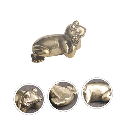 Frog Ornament Tea Pet Office Decorations Antique Decor Miniature Animals Frog Model Miniature Garden Ornament Money Pocket Charm Brass Desktop Decor Brass Frogs Paperweight Desktop #TOP1