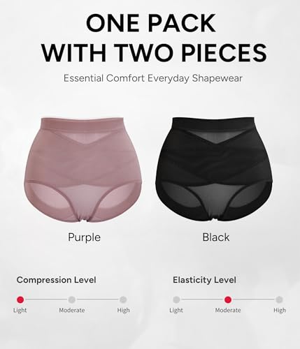 Image of Nebility 2 Piece Tummy Control Shapewear Butt Lifting Underwear for Women Lower Belly Waist Trainer Seamless Faja Body Shaper