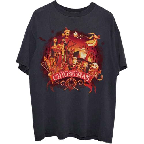 T-shirt Nightmare Before Christmas Disney haut noir imprimé taille S vêtement à col rond
