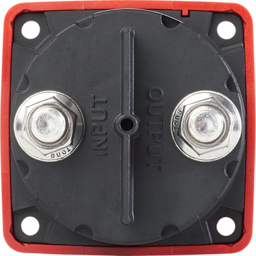 Image of Blue Sea Systems On /Off Battery Isolator Switch With Locking Key, Red, 6005 m‑Series
