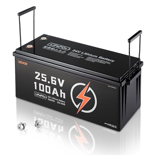 VEVOR 24V 100Ah LiFePO4 Battery for RV and Solar