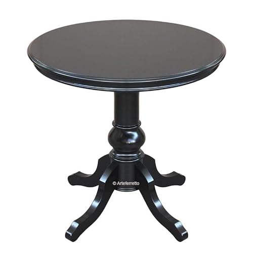 Artigiani Veneti Riuniti Made in Italy Schwarzer Tisch 80 cm H 79 cm Cover