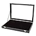 amzdeal Ring Storage Box -100 Slots Jewelry Ring Display Case with Glass Lid, Jewelry Storage Tray, Ring Holder Organizer, Ideal Gift for Women/Men, Black