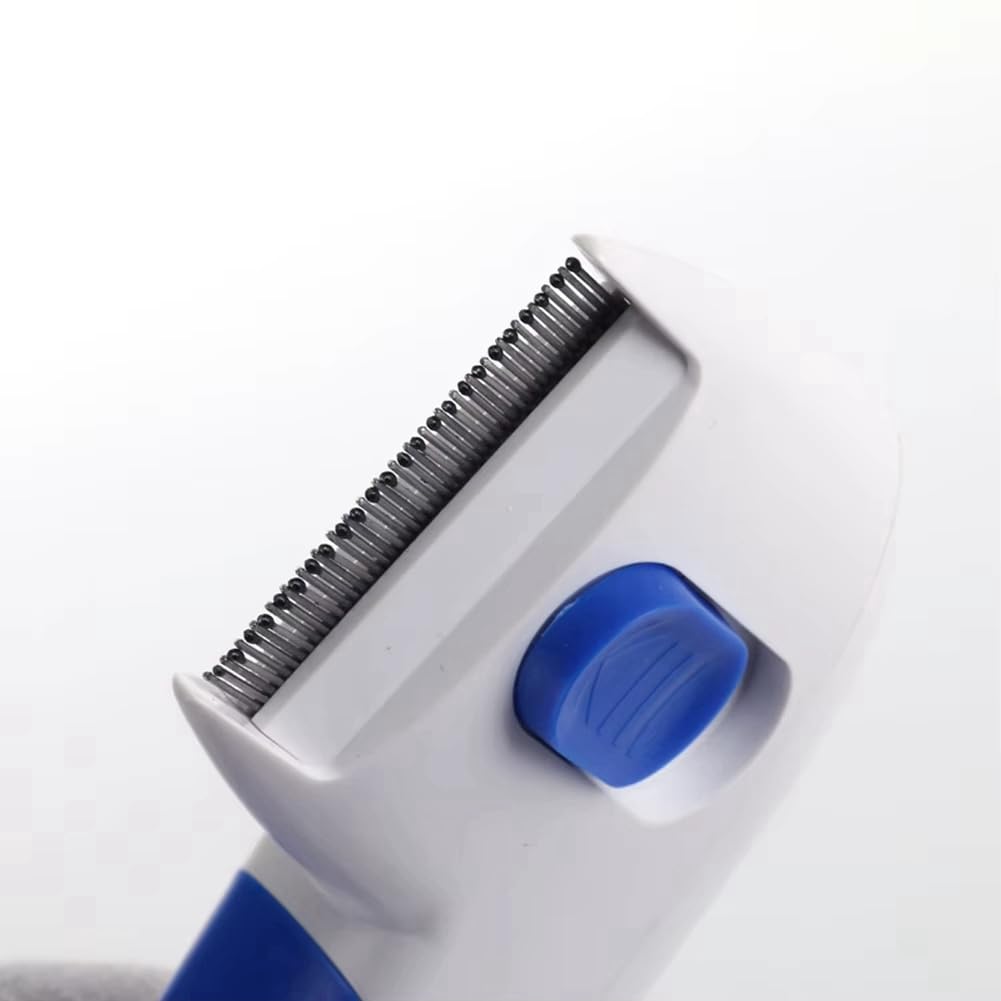 Peigne électrique anti-puces pour animal domestique - Anti-puces et tiques - Tue les puces - Fournitures pour animaux domestiques - Pour enlever les pellicules/taches de poils