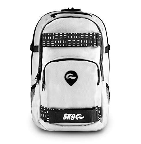 Skunk Nomad Skaters Backpack - Smell Proof - Weather Resistant - With Combination Lock (White) Large #TOP1