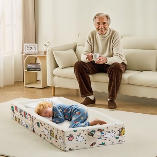 image for Umoving Portable Foldable Toddler Travel Bed – Air Layer Fabric Soft