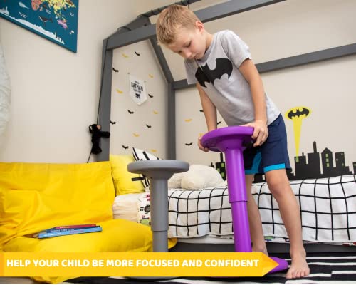 Image of Studico ActiveChairs - Adjustable Wobble Stool - Flexible Seating for Kids, Ages 13-18, Purple