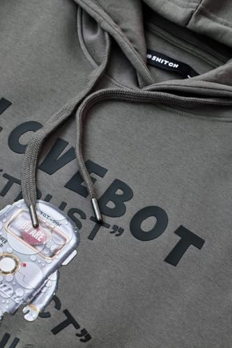 Image of SNITCH Men Casual Hoodie| Oversized Fit Hooded Neckline with Graphic Print & Long Sleeve| Soft Cotton-Polyester Blend for Daily Winter Wear & Streetwear
