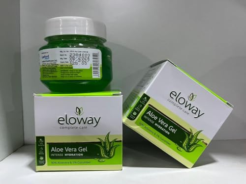 Image of ALOEVERA GEL for Intense Hydration | 90% Pure Aloe Vera & 5% Cucumber Extract | Soothes, Cools & Nourishes Skin | Non-Sticky, Lightweight Formula | (Pack of 2 x 100g) | For All Skin Types