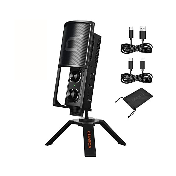 comica STM-USB Kondensator Mikrofon für USB C Smartphone und Computer,Desktop Mikrofone mit Ständer Plug & Play Computer…