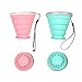 Dream HorseX Tazza Pieghevole in Silicone con Coperchio, Coppa Pieghevole, Tazza da Vviaggio per Viaggio, Campeggio, Escursionismo e al Lavoro, Tazza Leggera da 270 ml, 2 Pezzi